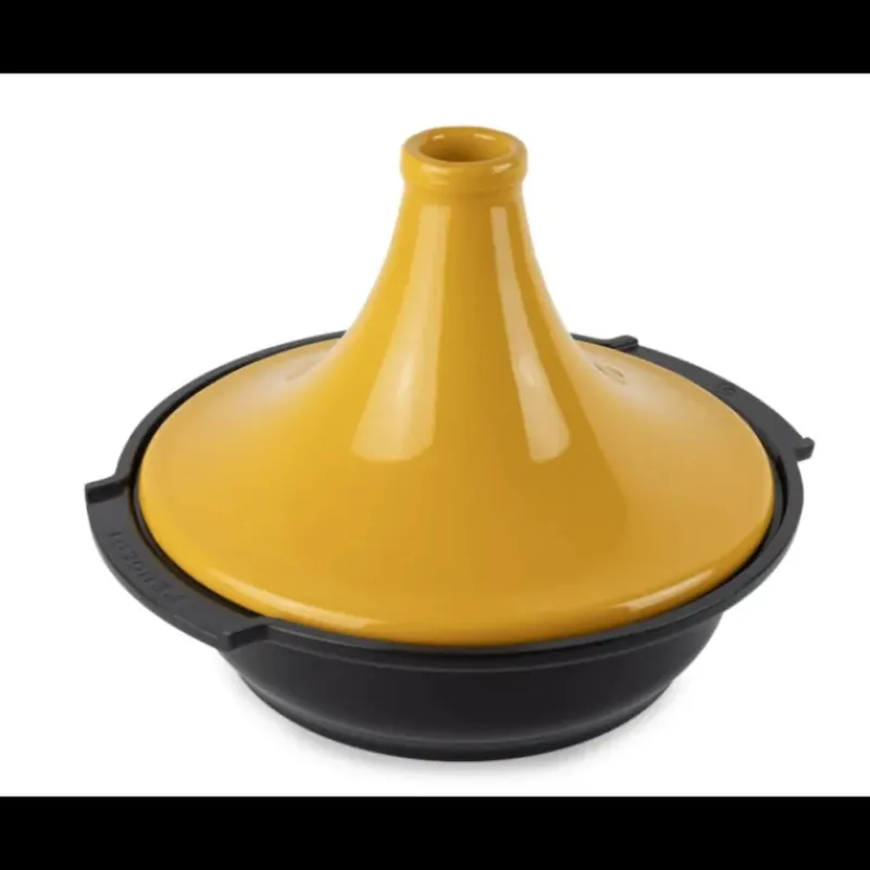 Tajines*PEUGEOT Plat à Tajine en Aluminium Revêtement Céramique 30 cm Jaune Safran