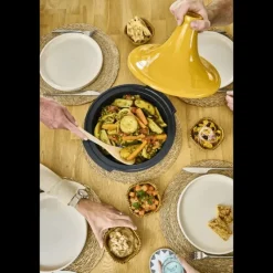 Tajines*PEUGEOT Plat à Tajine en Aluminium Revêtement Céramique 30 cm Jaune Safran