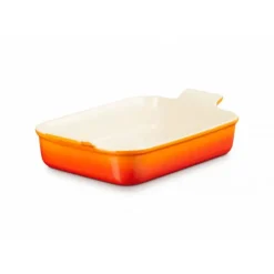 Plat De Cuisson*LE CREUSET Plat Rectangulaire Héritage en Céramique 32 cm Volcanique Tradition