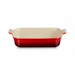 Plat De Cuisson*LE CREUSET Plat Rectangulaire Héritage en Céramique 32 cm Cerise Tradition