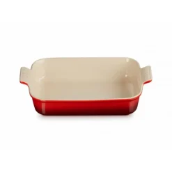Plat De Cuisson*LE CREUSET Plat Rectangulaire Héritage en Céramique 32 cm Cerise Tradition