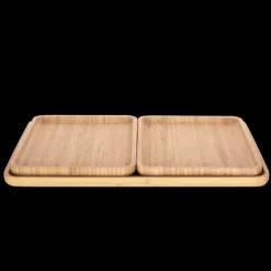 Servir, Présenter*PEBBLY Plateau de Service en Bambou 28 x 20 cm