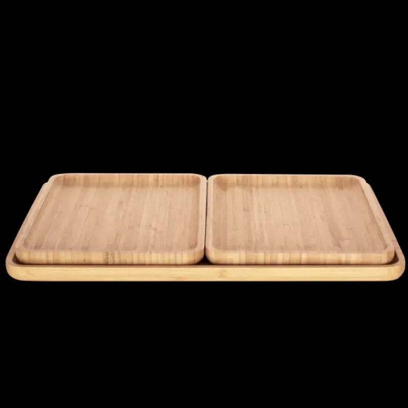 Servir, Présenter*PEBBLY Plateau de Service en Bambou 28 x 20 cm