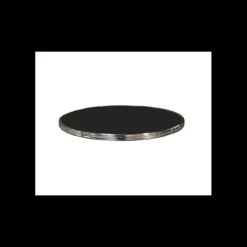 Mobilier Terrasse Restaurant|Mobilier Restaurant*TOPALIT Plateau de Table Ø60 cm Noir Cerclage Inox Cerclé