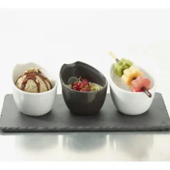 Servir, Présenter*REVOL Plateau Rectangulaire 3 encoches Ardoise 25 x 12 cm Basalt