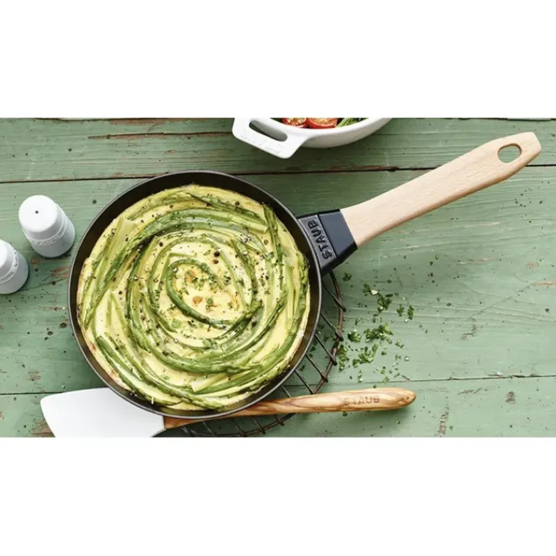 Poêles*STAUB Poêle en Fonte Noir 26 cm Manche Bois