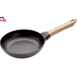 Poêles*STAUB Poêle en Fonte Noir 20 cm Manche Bois