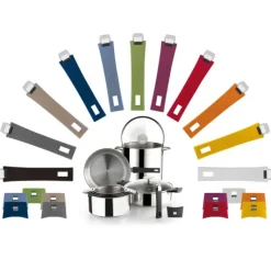 Poêles*CRISTEL Poêle Mutine Ovale Ø 35 cm Manche Amovible Anti-Adhésive Inox