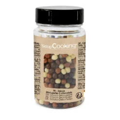 Décoration Comestible*SCRAPCOOKING Pot de Décors en Perles Or et au 3 Chocolats 50 g