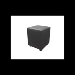 Mobilier Restaurant*2IMAHL Pouf Carré en Tissu Gris Lisbonne