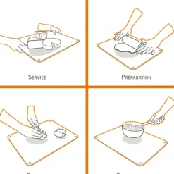 Planches À Découper*PEBBLY Protection Plaque de Cuisson en Verre 50 x 28 cm Noir