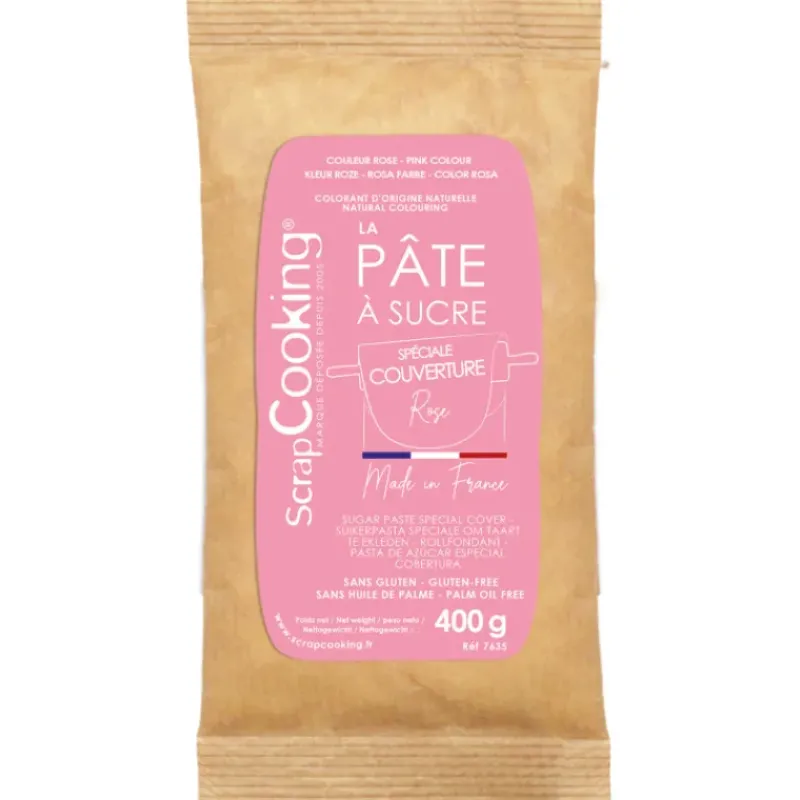 Pâte À Sucre*SCRAPCOOKING Pâte à Sucre Rose Spéciale Couverture 400 g