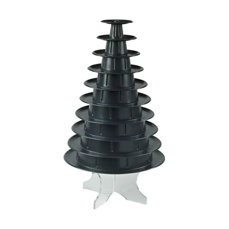 Présentoirs Pour Gâteaux*MALLARD FERRIERE Pyramide à Macaron vertical 10 plateaux amovibles - Version Noire