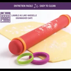 Ustensiles Pâtisserie*MASTRAD Rouleau à Pâtisserie ajustable rouge 41 cm
