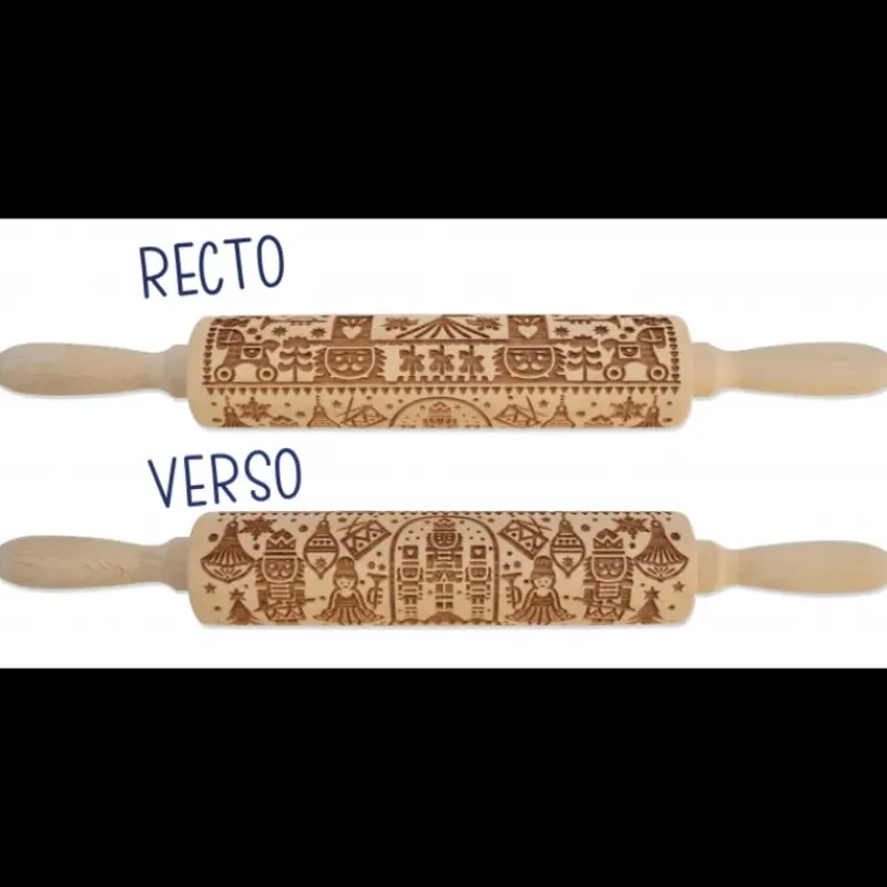 Ustensiles Pâtisserie*SCRAPCOOKING Rouleau à Pâtisserie Motif Casse Noisette 39 cm