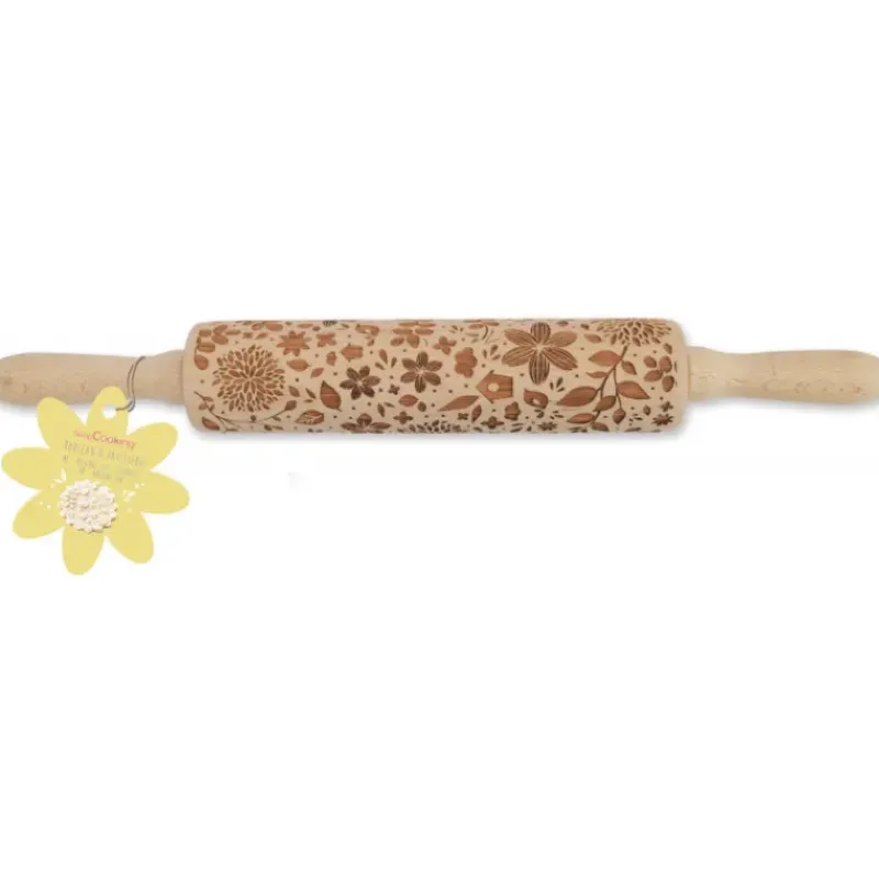 Ustensiles Décor Gâteau*SCRAPCOOKING Rouleau à Pâtisserie Motifs Nature 39 cm
