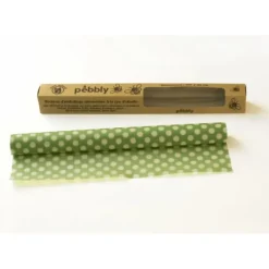 Conservation*PEBBLY Rouleau Emballage Alimentaire Cire Abeille Pois Vert 30 x 100 cm