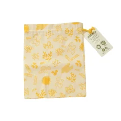Sac En Tissu*PEBBLY Sac à Vrac Coton Bio Jaune 20 x 25 cm