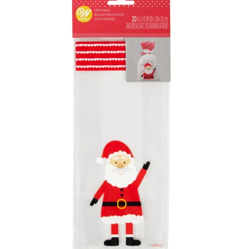 Emballage Alimentaire*WILTON Sachet Bonbon Père Noël 10 x 5 cm x H 24 cm (x20)