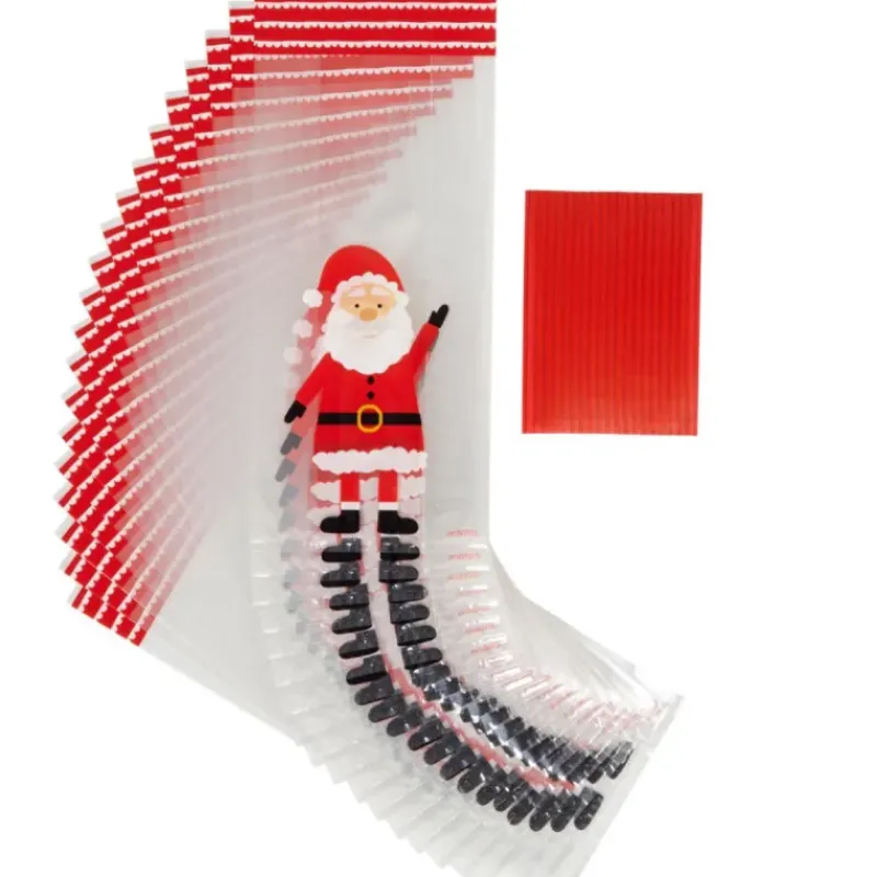 Emballage Alimentaire*WILTON Sachet Bonbon Père Noël 10 x 5 cm x H 24 cm (x20)