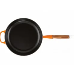 Sauteuses*LE CREUSET Sauteuse en Fonte 28 cm Volcanique avec Manche en Bois Signature