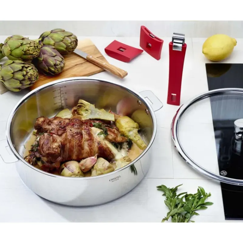 Sauteuses*CRISTEL Sauteuse Mutine Ø 22 cm Manche Amovible Anti-Adhésive Inox
