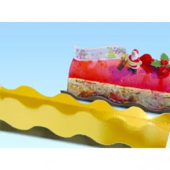 Présentoirs Pour Gâteaux*CUISINEADDICT Semelle à Bûche 60x10cm Ondine Or (x50)