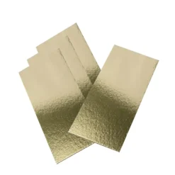 Présentoirs Pour Gâteaux*CUISINEADDICT Semelle à Bûche 30x10cm Or Bord Droit (x50)