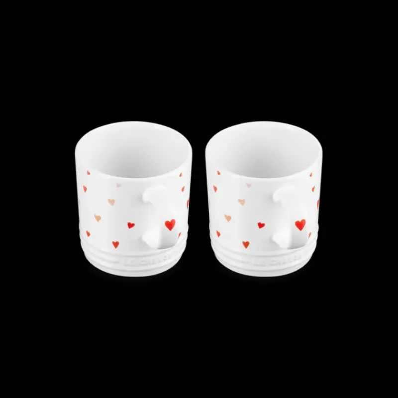 Vaisselle*LE CREUSET Set 2 Mugs en Céramique Motifs Cœur 350 ml