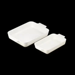 Plat De Cuisson*LE CREUSET Set 2 Plats Rectangulaires Céramique Meringue Classique