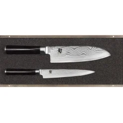 Couteau Santoku|Couteau Japonais*KAI Set Couteau Santoku et Couteau Universel Shun Classic Damas