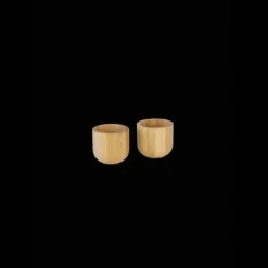 Servir, Présenter*PEBBLY Set de 2 Coquetiers en Bambou