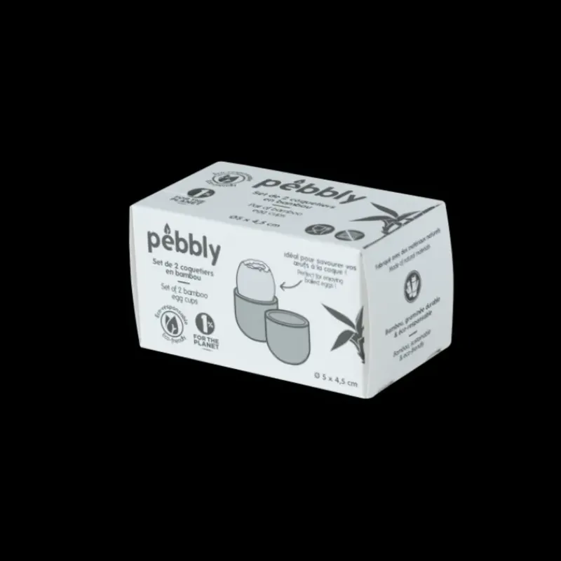 Servir, Présenter*PEBBLY Set de 2 Coquetiers en Bambou