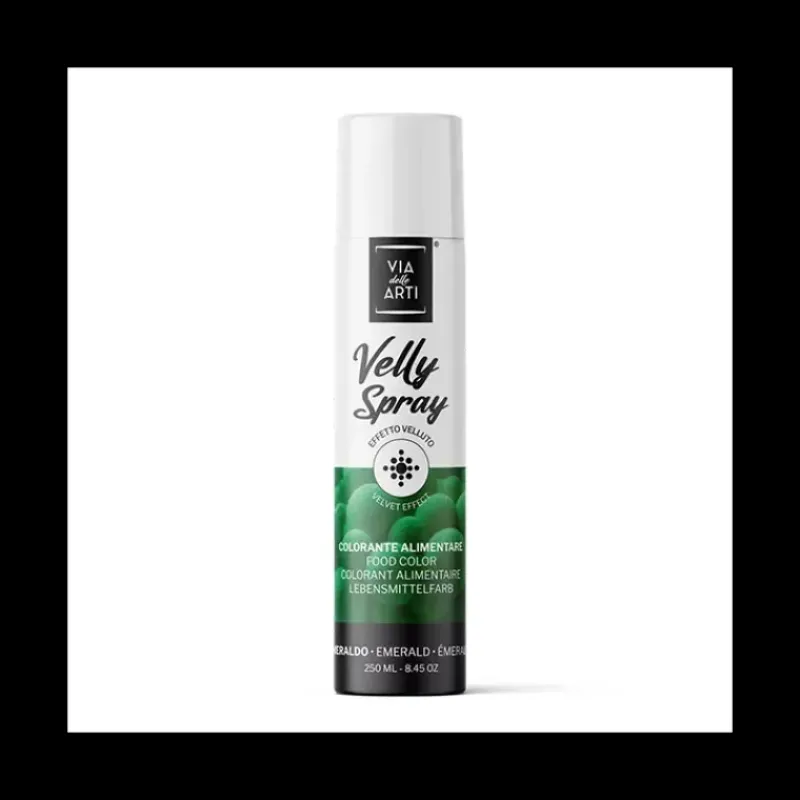 Spray Alimentaire|Colorants Alimentaires*VELLY SPRAY Spray Velours Vert Emeraude 250 ml Colorant Alimentaire Pro