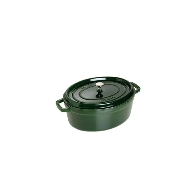 Cocotte En Fonte*STAUB Cocotte Fonte Ovale 33 cm Vert Basilic Majolique 6,7 L
