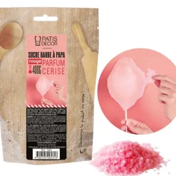 Préparation Pâtisserie|Décoration Comestible*PATISDECOR Sucre Barbe à Papa Cerise 400 g Patisdécor