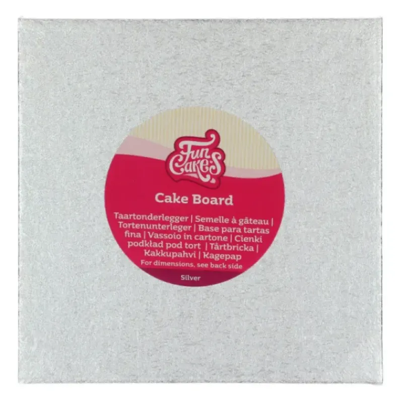 Présentoirs Pour Gâteaux*FUNCAKES Support Gâteau Carré 30 x 0,4 cm Argenté