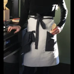 Tablier De Cuisine*PEBBLY Tablier de Cuisine Crème et Ardoise