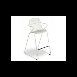 Mobilier Terrasse Restaurant*GROSFILLEX Tabouret en Acier avec Assise Résine Crème Absolute Ramatuelle 73’
