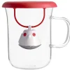 Vaisselle*CUISINEADDICT Tasse à Thé avec Infuseur et Couvercle Rouge 400 ml QDO