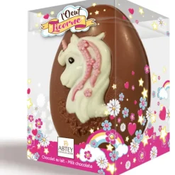Confiserie*ABTEY Œuf Licorne Chocolat Au Lait 14cm 120g