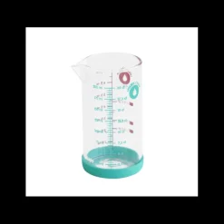 Verre Doseur*PEBBLY Verre Doseur en Verre et Silicone 200 ml Bleu