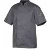 Veste De Cuisine*ROBUR Veste de Cuisine Mixte Anthracite NERO T.3 manches Courtes