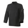 Veste De Cuisine*ROBUR Veste de Cuisine Mixte Noire Parement NERO T.4 manches longues
