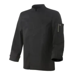 Veste De Cuisine*ROBUR Veste de Cuisine Mixte Noire Parement NERO T.1 manches longues