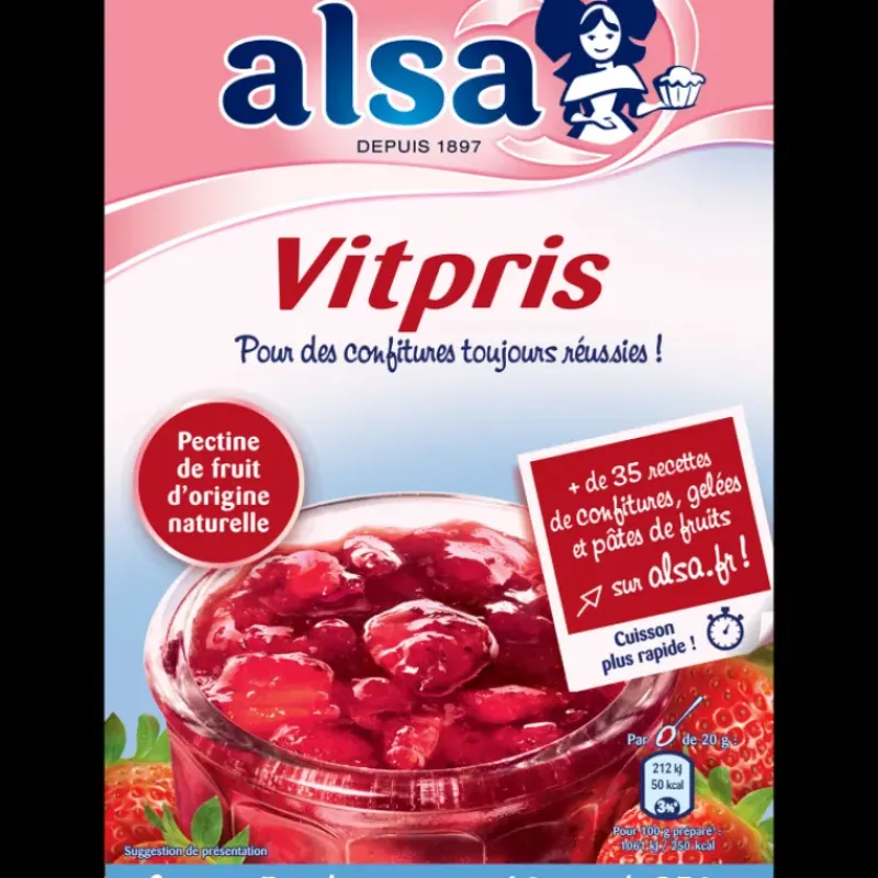 Additifs Alimentaires*ALSA Vitpris Pectine de fruits pour confitures 188g